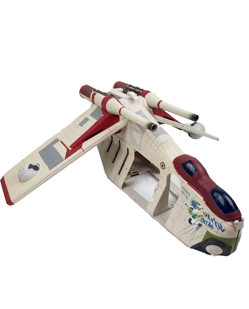 The TCW Republic Gunship - Lucky Lekku from the The Clone Wars line has a date stamp of 2002 and was released in 2008.